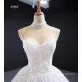 Jancember RSM67062 crystal beaded luxury long train wedding dress bridal gown